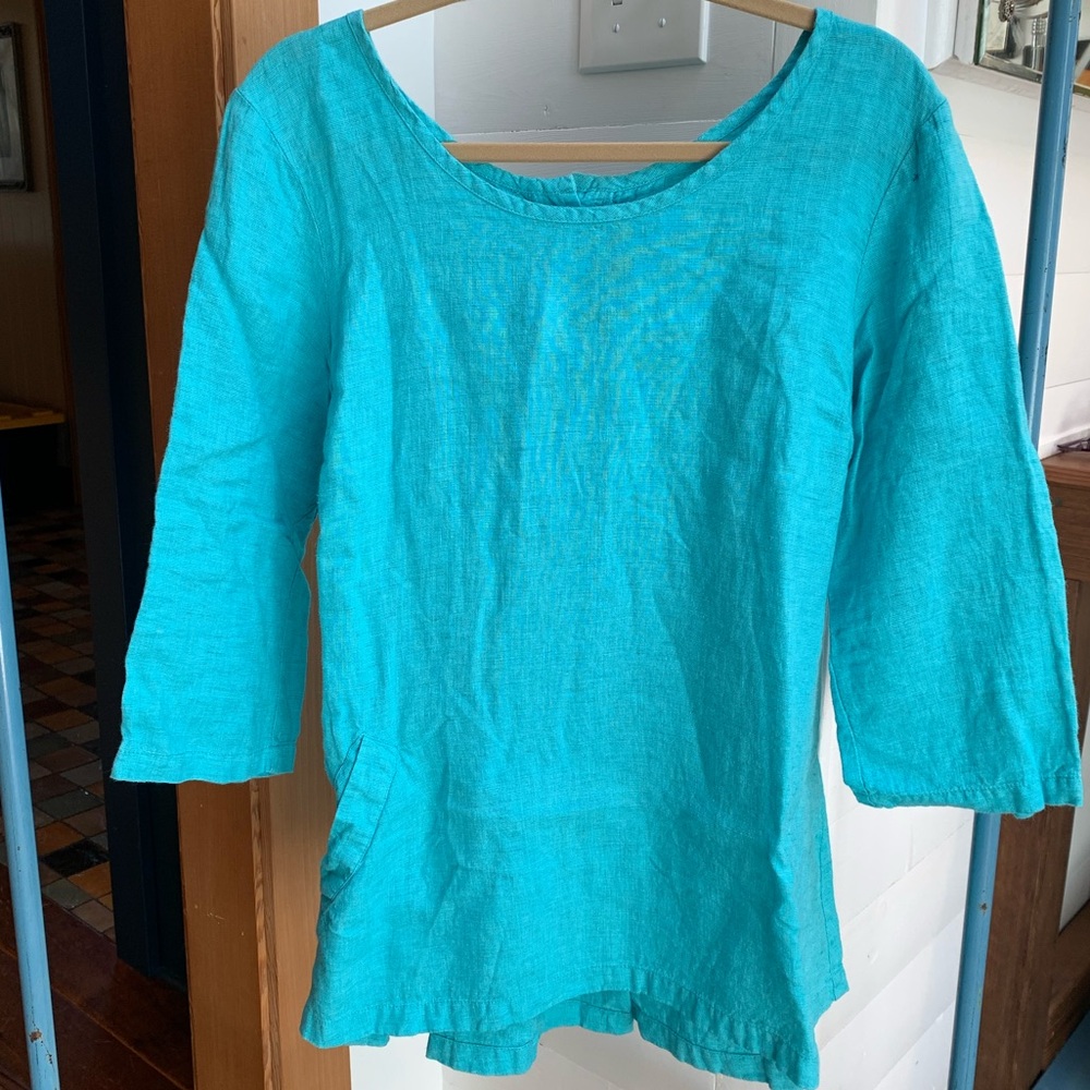 Flax Linen Backup Tunic Top Size M Back Up Blouse